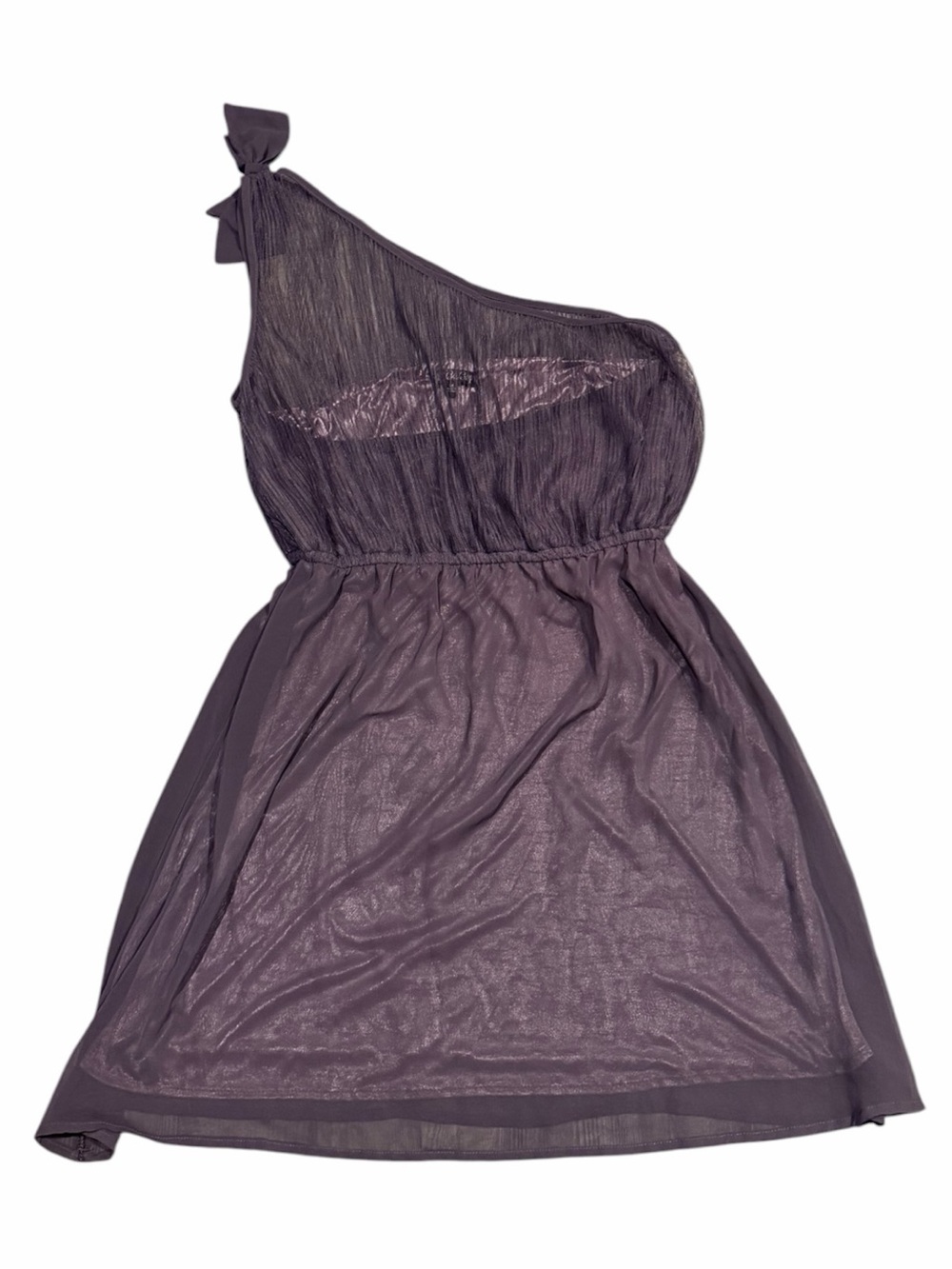 BeBop One-Shoulder Lavender Sheer Overlay Dress